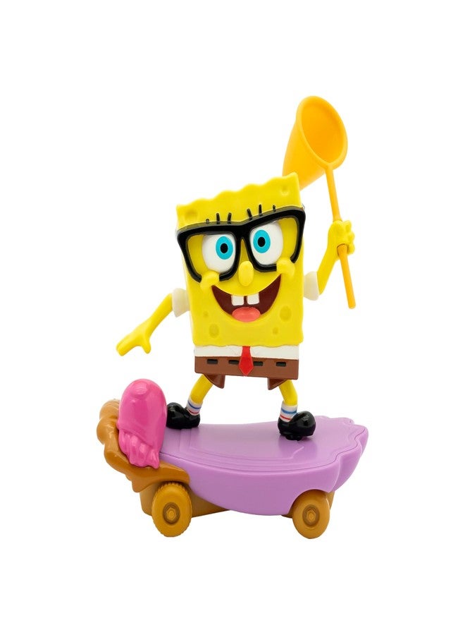 Spongebob Squarepants Jelly Fishin Gliders - 5 in Spongebob Pull-Back Racing Toy with Action Net, Fast Motion & Undersea Adventure Play for Kids Ages 3+ - Image 2